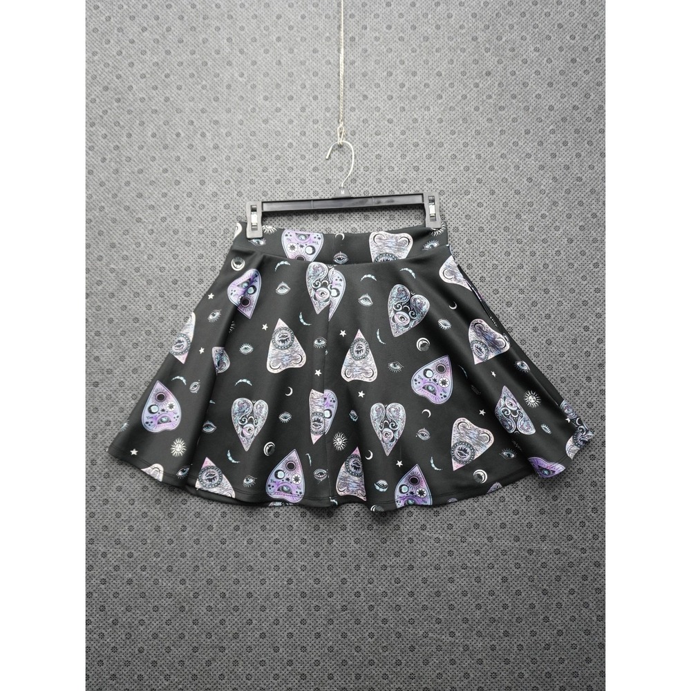 Midnight Hour Planchette Skater Skirt Womens Small Black Ouija Goth Hot Topic